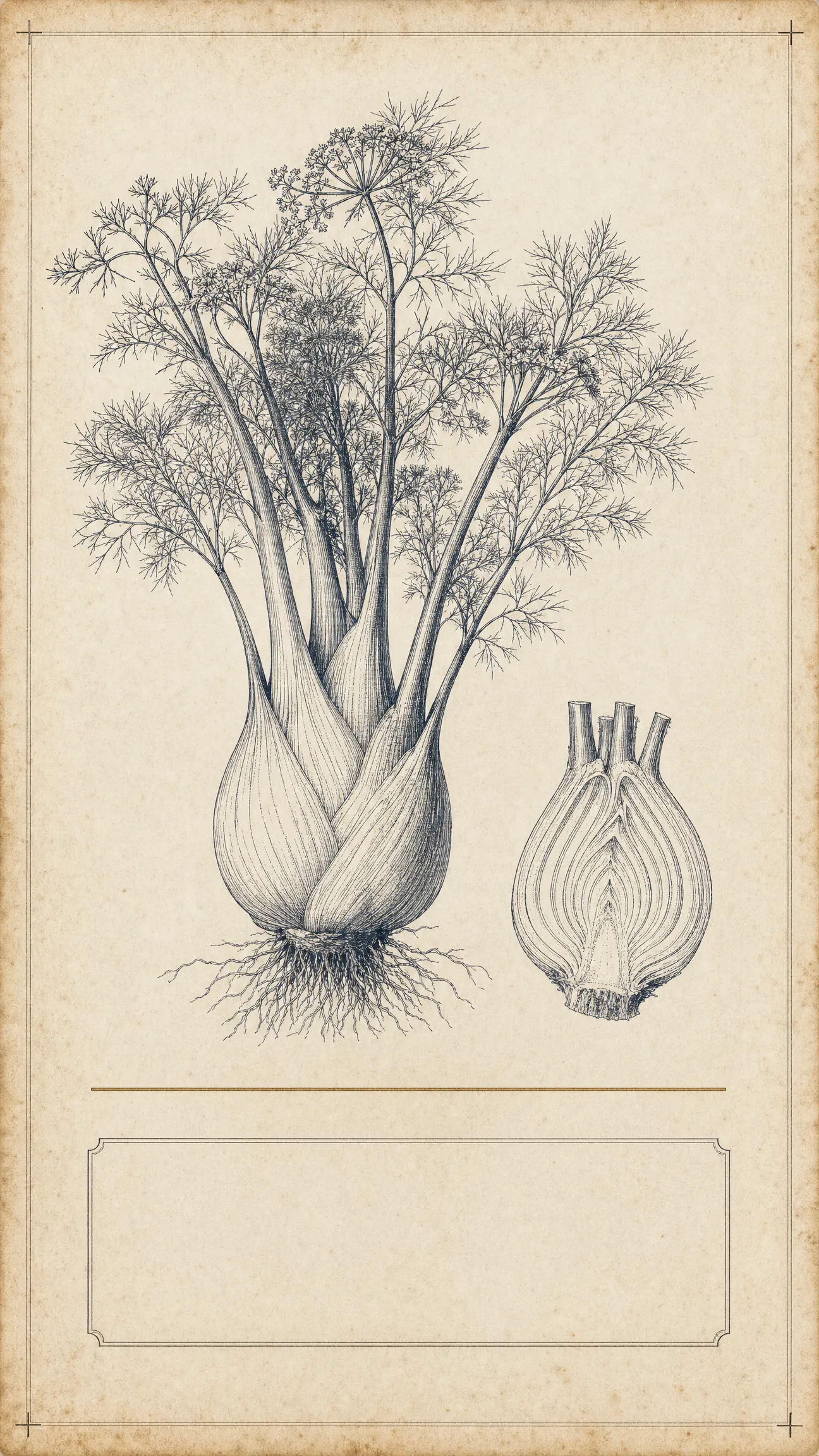 Specimen-plate engraving artwork for Specimen Print — Plate I, Fennel